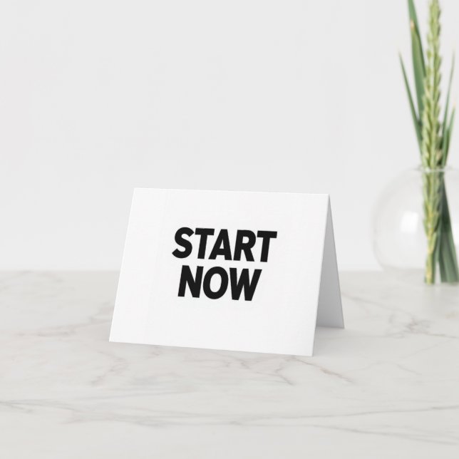 Carte De Remerciements Minimalist bold start now text (Devant)