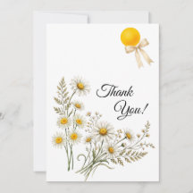 Minimalist Daisy Floral Thank You Note