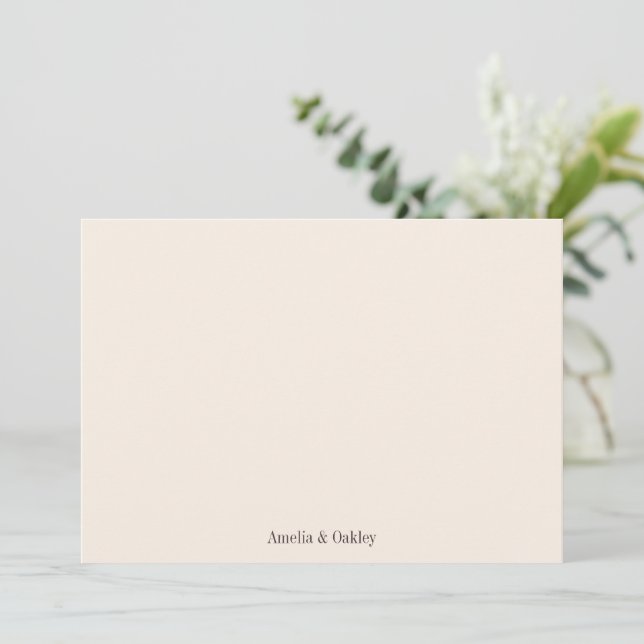 Carte De Remerciements Minimalist Earthy Brown Elegant Wedding Custom (Debout devant)