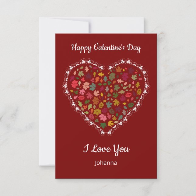 Carte De Remerciements Minimalist Heart Red Valentine's Day Card – Custom (Devant)