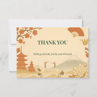 Carte De Remerciements Minimalist Sakura Cherry Blossom Wedding Thank You