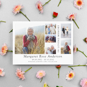 Carte De Remerciements Minimaliste 6 Photo Bereavement Funérailles