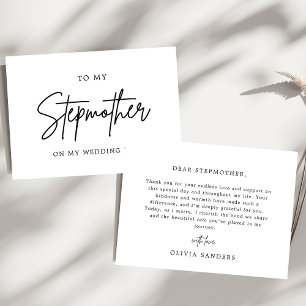 Carte De Remerciements Minimaliste à ma belle-mère le jour de mon mariage