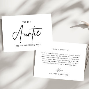 Carte De Remerciements Minimaliste À Ma Tante Le Jour De Mon Mariage