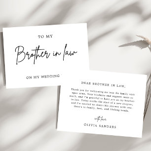 Carte De Remerciements Minimaliste À Mon Frère En Droit Le Jour De Mon Ma