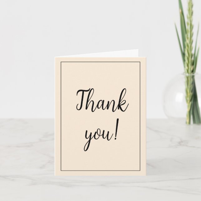 Carte De Remerciements Minimaliste blanc antique (Devant)