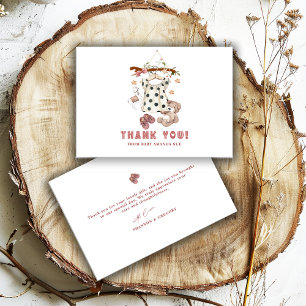 Carte De Remerciements Minimaliste Bohème Baby Shower Fille Corde à Linge