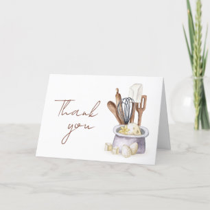 Carte De Remerciements Minimaliste Boho boulangerie Chef Baby shower Merc