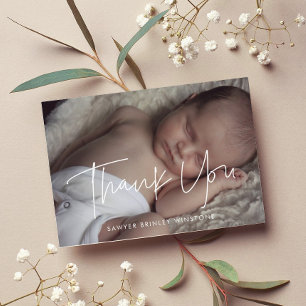 Carte de remerciements minimaliste de Baby shower