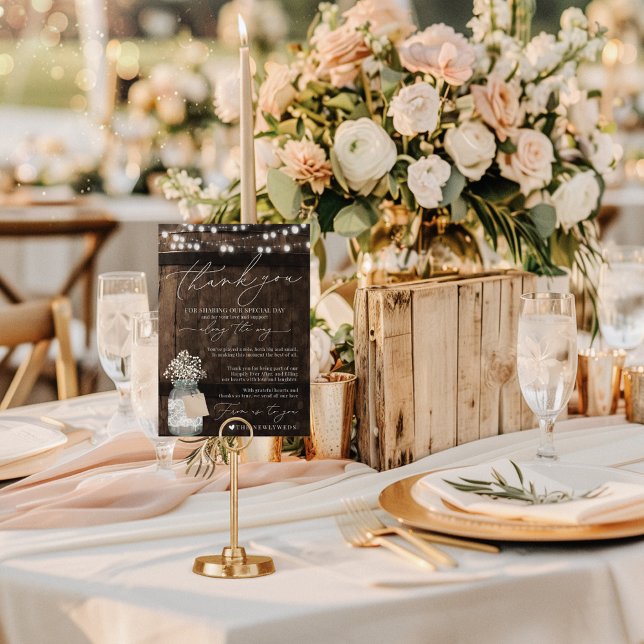 Carte de remerciements minimaliste en bois rustiqu (Créateur téléchargé)