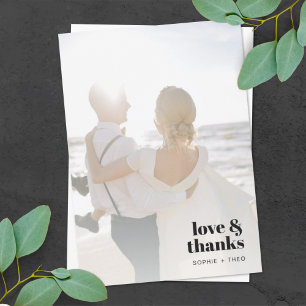 Carte De Remerciements Minimaliste informel   Mariage Décontracté moderne