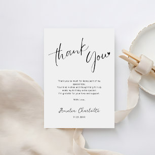 Carte De Remerciements Minimaliste Joyeux Anniversaire Écriture Manuscrit
