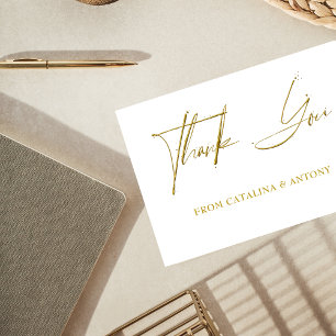 Carte de remerciements minimaliste moderne Gold Sc