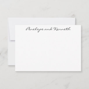 Carte De Remerciements Minimaliste Moderne Noir Blanc Simple Cursive