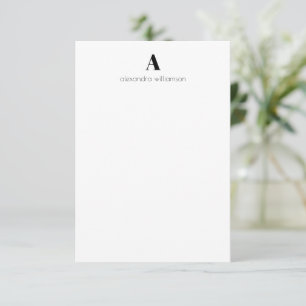 Carte De Remerciements Minimaliste Moderne Personnalisé Noir et Blanc