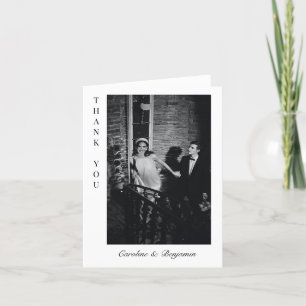 Carte De Remerciements Minimaliste Moderne Personnalisée Photo Mariage Pl