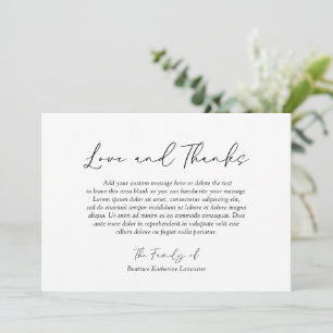 Carte De Remerciements Minimaliste Moderne Simple Élégant Funérailles