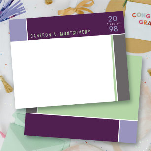 Carte De Remerciements Minimaliste Mondrian Moderne Blocs de Couleurs Dip