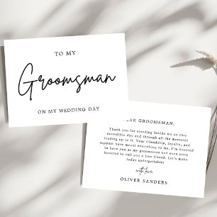 Carte De Remerciements Minimaliste Pour Mon Groomsman Le Jour De Mariage