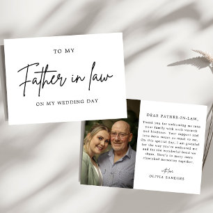 Carte De Remerciements Minimaliste Pour Mon Père En Droit Le Jour De Mon 