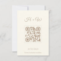 Minimaliste QR Save the Date | Élégant mariage crè