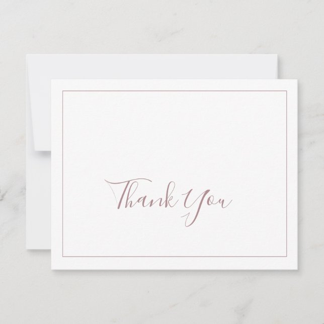 Carte de remerciements minimaliste Rose Gold (Devant)