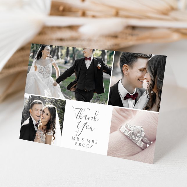 Carte de remerciements minimaliste Silver 4 Modèle (Créateur téléchargé)