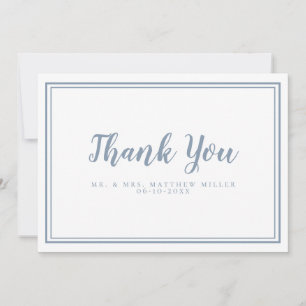 Carte De Remerciements Minimaliste simple Mariage Rustique Dusty Blue