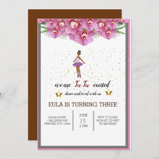 Carte De Remerciements Minuscule Danseur rose Floral Ballet Anniversaire