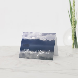 Carte De Remerciements Misty Alaskan Sea dans les tons bleu