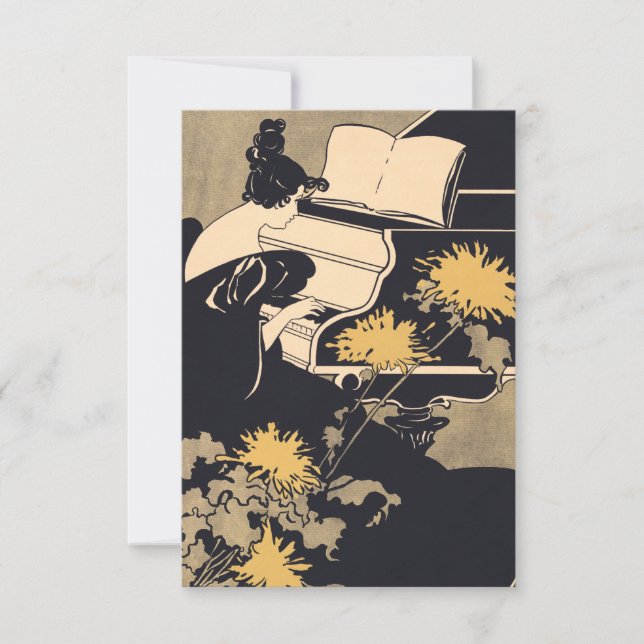 Carte De Remerciements Mlle Träumerei Jouer Piano, Ethel Reed (Devant)