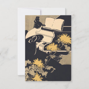 Carte De Remerciements Mlle Träumerei Jouer Piano, Ethel Reed