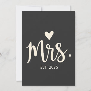 Carte De Remerciements Mme Est. mariage Fiançailles mariée 2025