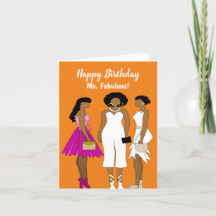 Carte De Remerciements Mme Fabulous African American Happy Birthday Card