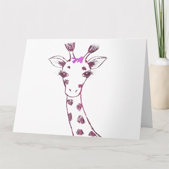 Carte De Remerciements Mme Giraffe Cute Sarcastic Design (Devant)