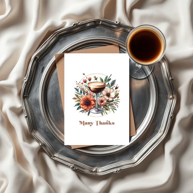 Carte De Remerciements Mocha Mousse Espresso Martini Baby Shower Photo (Mocha Mousse Espresso Martini Bridal Shower Photo Thank You Card)