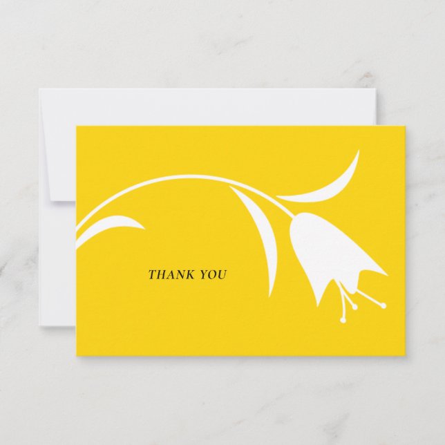 CARTE DE REMERCIEMENTS MOD JAUNE MARIAGE TULIP (Devant)