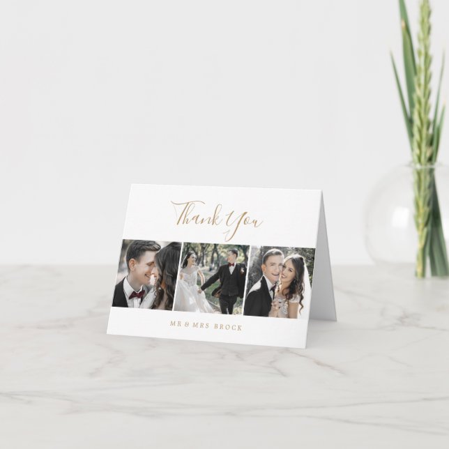 Carte de remerciements Modèle photo minimaliste Go (Devant)