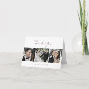 Carte de remerciements Modèle photo Rose Gold 3 mi