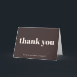 Carte De Remerciements Modern Bat Mitzvah Brown Personalized Name Folded<br><div class="desc">This bat mitzvah thank you card features a rich brown background with soft ivory cream typography and a simple, modern message on the front. Personalize the name to create a polished way to thank guests for celebrating and for their thoughtful gifts. The folded format offers space inside for a handwritten...</div>