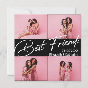 Carte De Remerciements Modern Best Friends 4 Photo Collage Cadeau