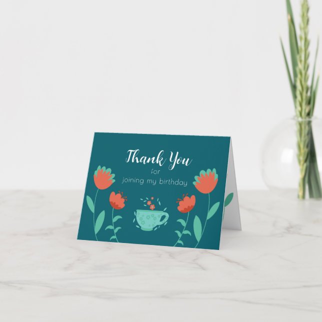 Carte De Remerciements Modern Birthday Party Thank You Card (Devant)