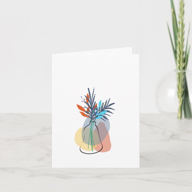 Carte De Remerciements Modern Blank Botanical Note Card Stationery (Devant)