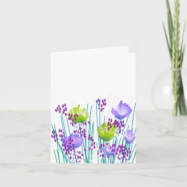 Carte De Remerciements Modern Blank Botanical Note Card Stationery (Devant)