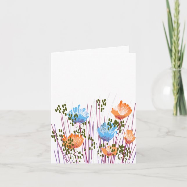 Carte De Remerciements Modern Blank Botanical Note Card Stationery (Devant)