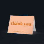 Carte De Remerciements Modern Bold Peach Orange Personalized Bat Mitzvah<br><div class="desc">This thank you note features a warm peach background paired with bold modern serif typography for a clean, stylish look that feels both current and timeless. The simple front design keeps the message clear and heartfelt, making it easy to use for bat mitzvahs, showers, birthdays, or everyday gratitude. Personalize the...</div>