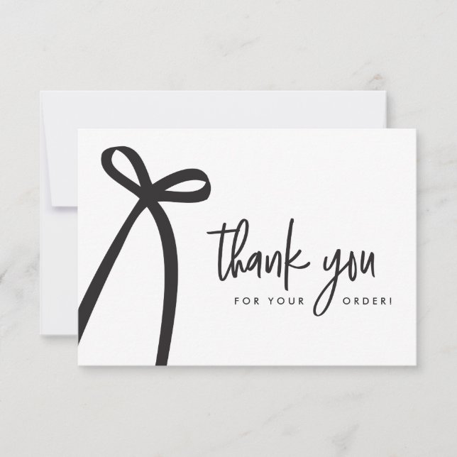 Carte De Remerciements Modern bow Custom business Handlettering (Devant)