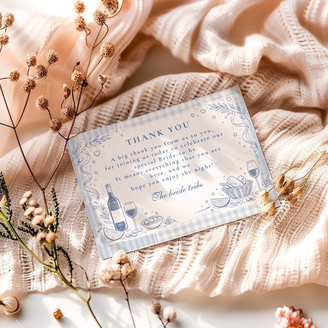 Carte De Remerciements Modern Italian Ciao Miss Bridal Shower (Créateur téléchargé)