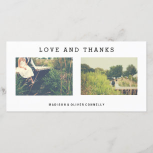 Carte De Remerciements Modern Love And Thanks Mariage Photo Collage