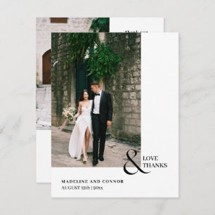 Carte De Remerciements Modern Love and Thanks Mariage Photo Collage